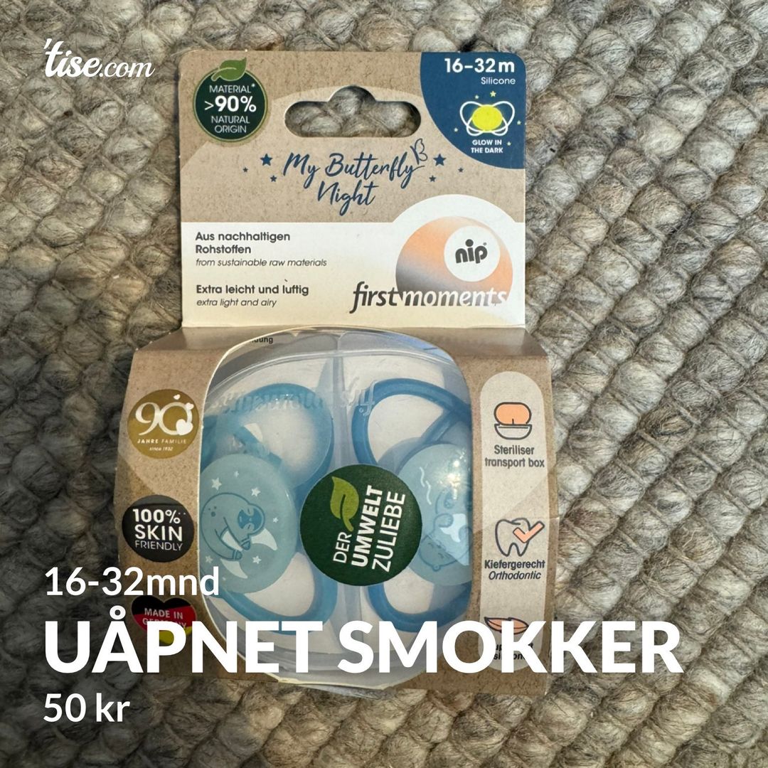 Uåpnet smokker