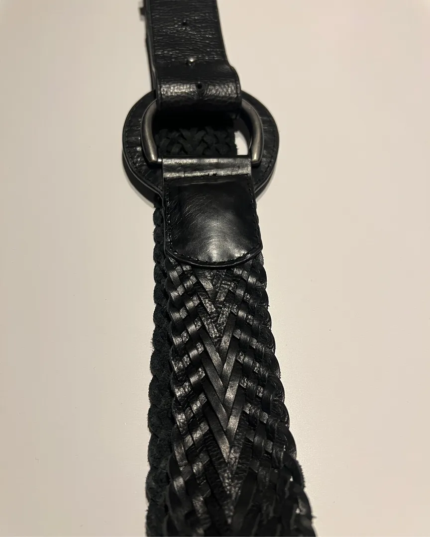 Braided leather belt