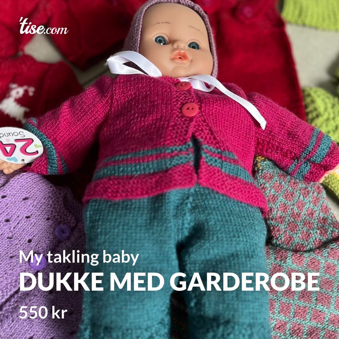 Dukke med garderobe