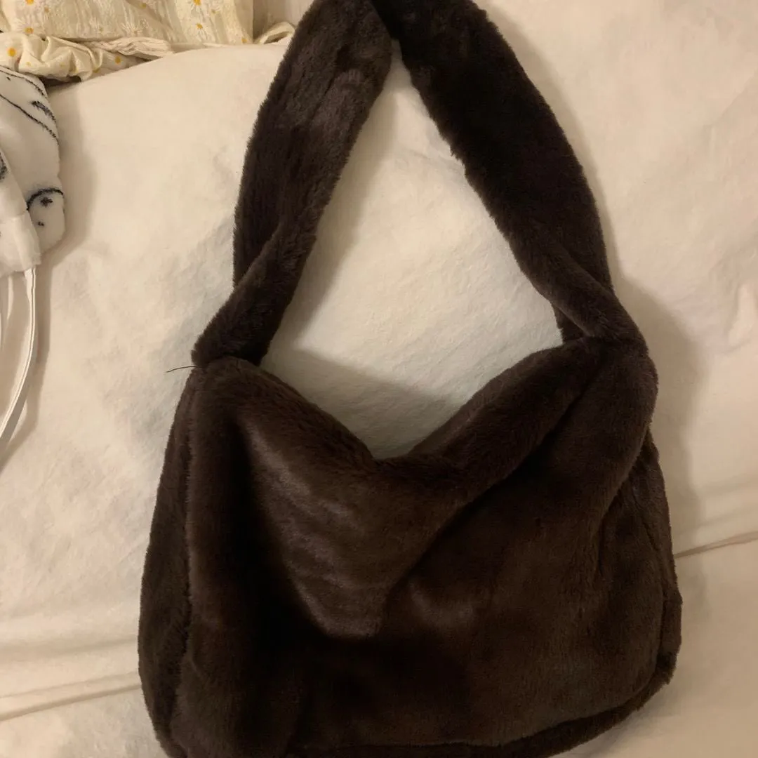 Brown fur bag