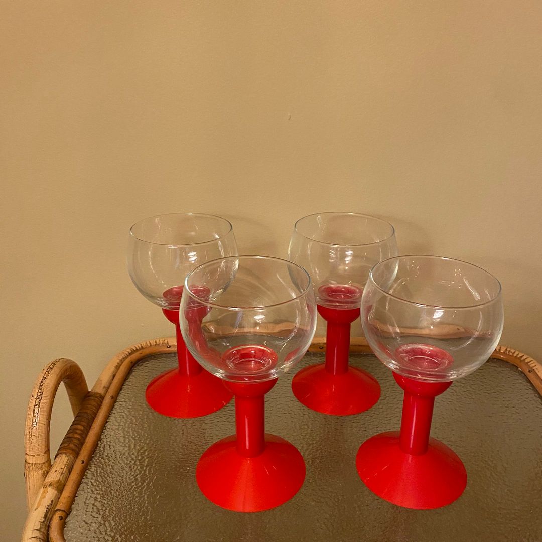 4 rød cocktail glass