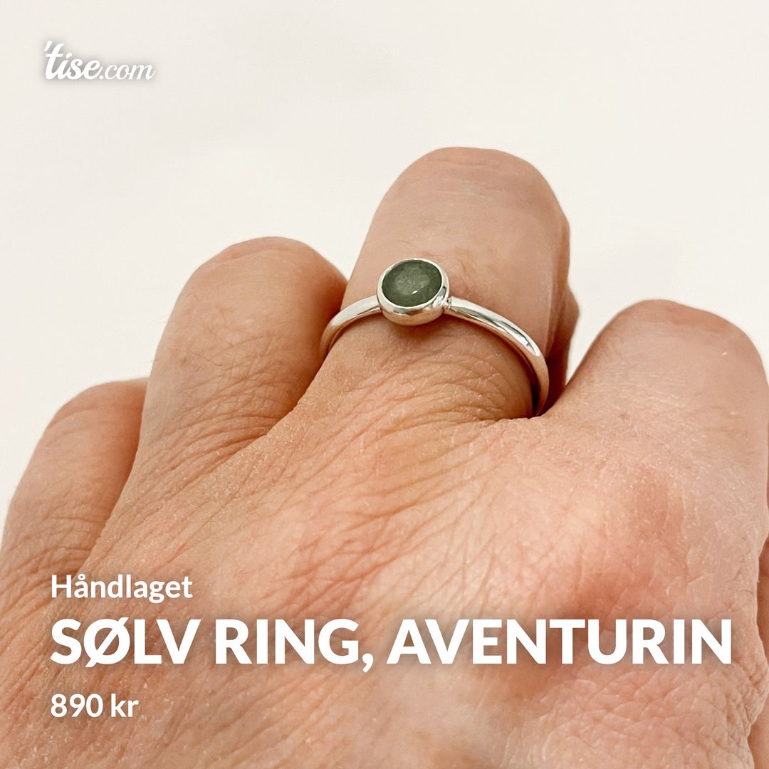 Sølv ring, aventurin