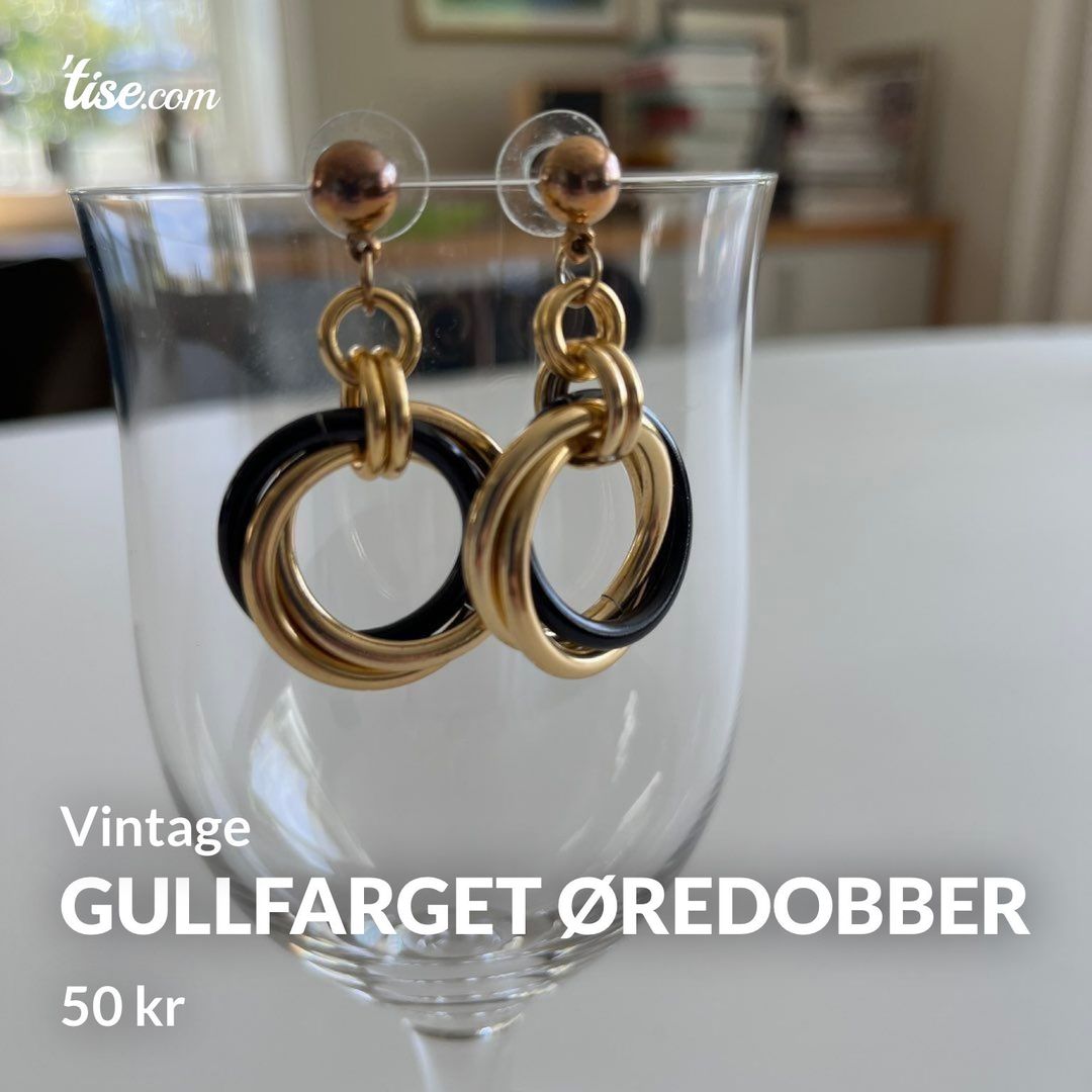 Gullfarget øredobber