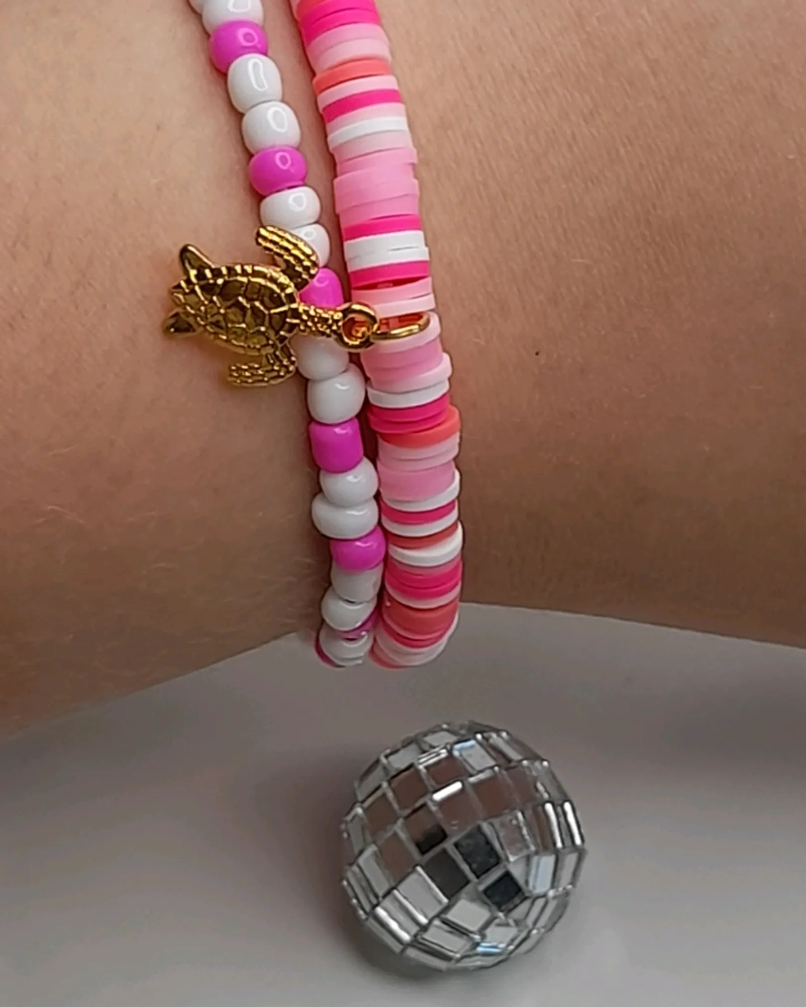 Pink Turtle Bracelet