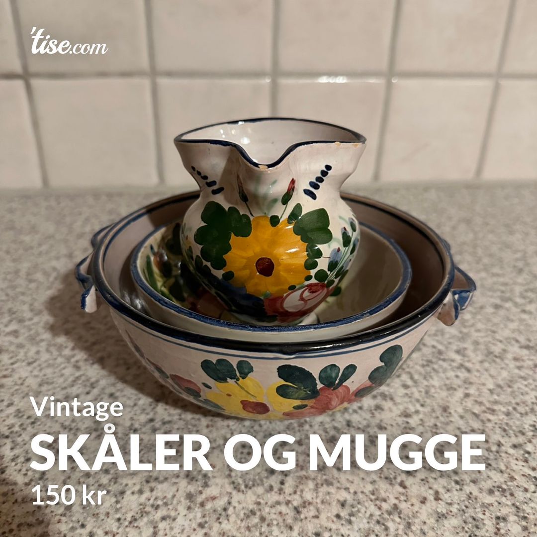 Skåler og mugge