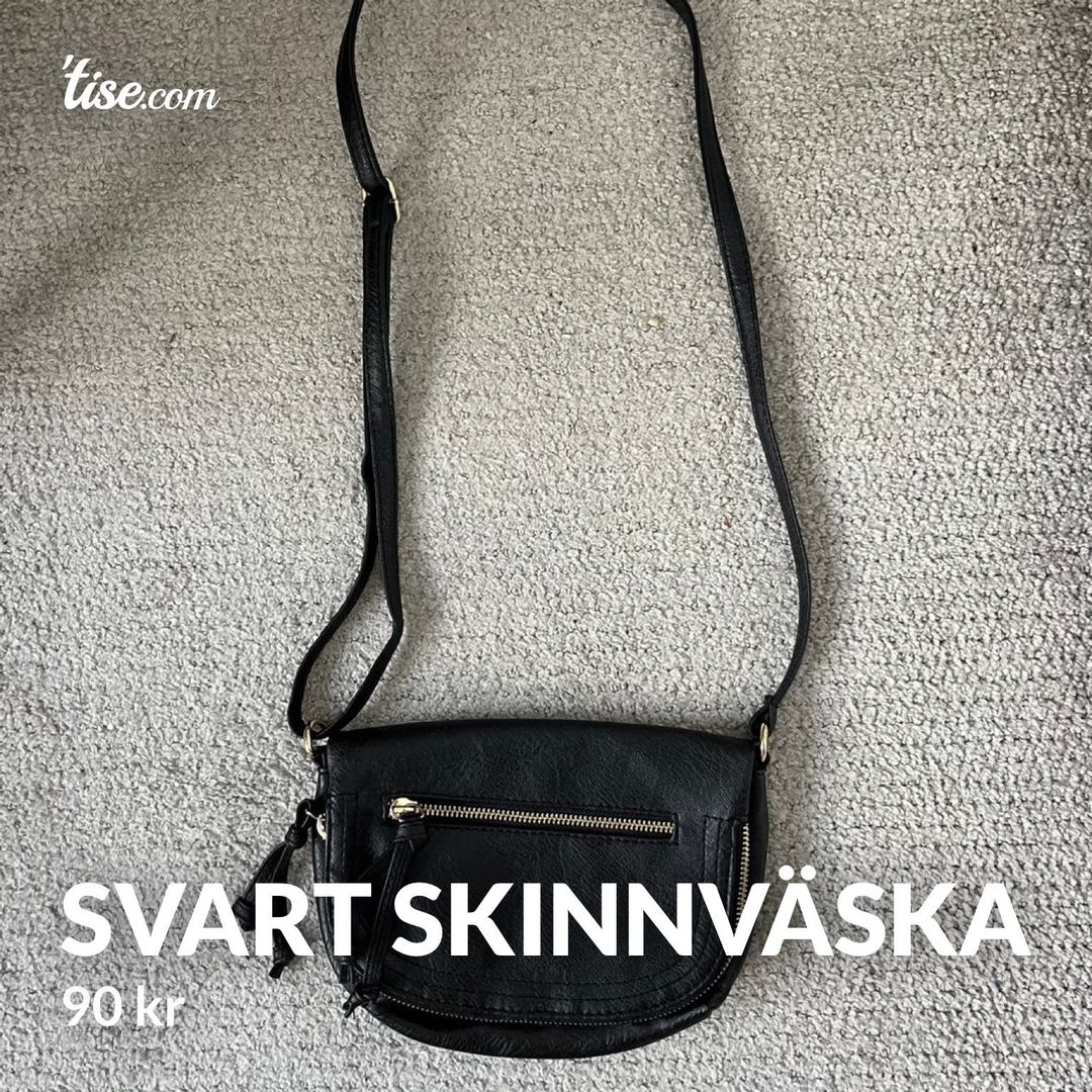 Svart skinnväska