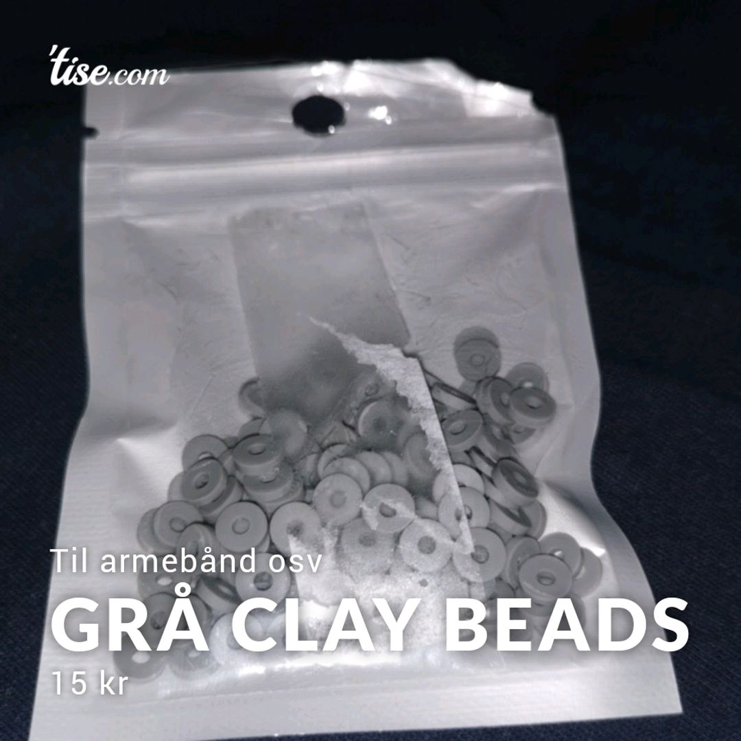 Grå Clay Beads