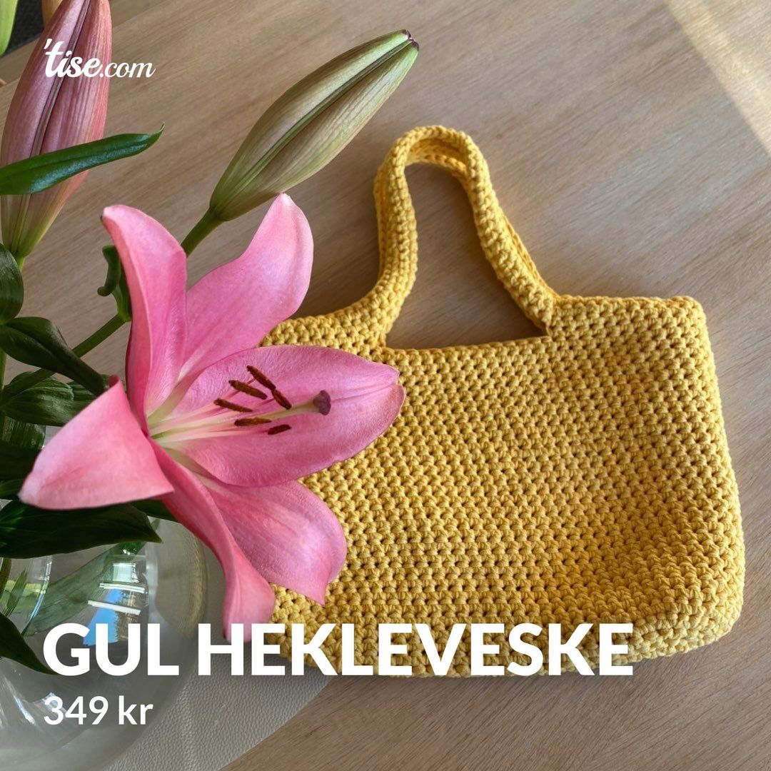 Gul hekleveske