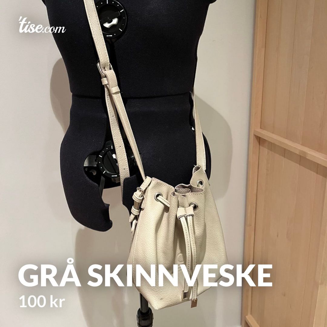 Grå skinnveske