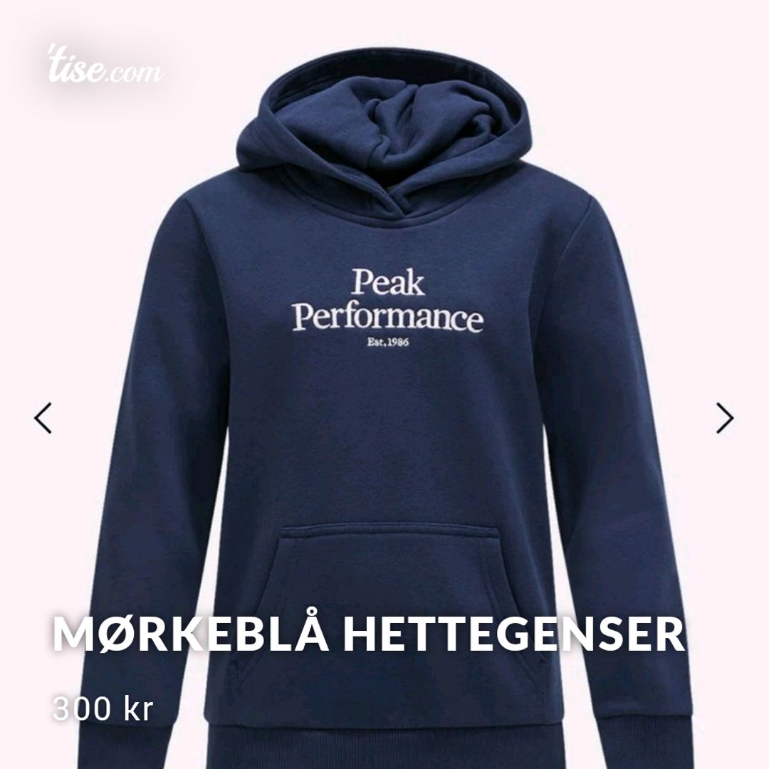 Mørkeblå Hettegenser