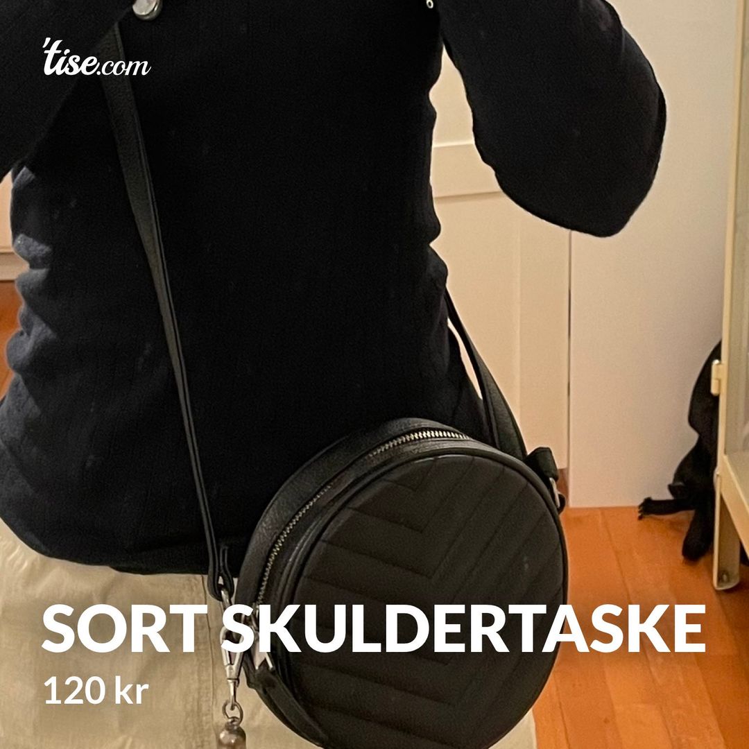 Sort skuldertaske