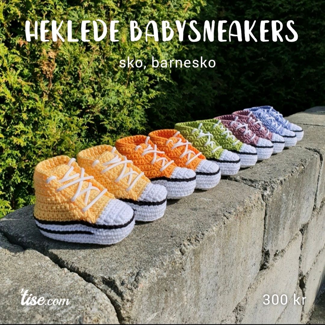 Heklede babysneakers