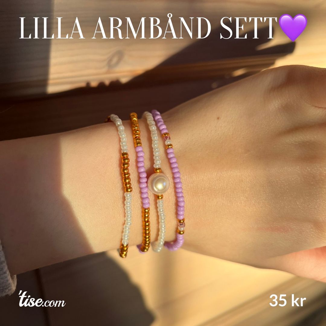 Lilla armbånd sett💜