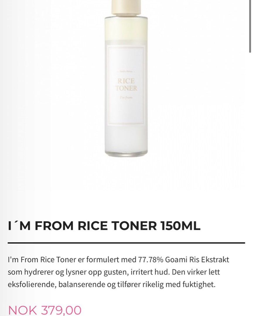 I’m from rice toner