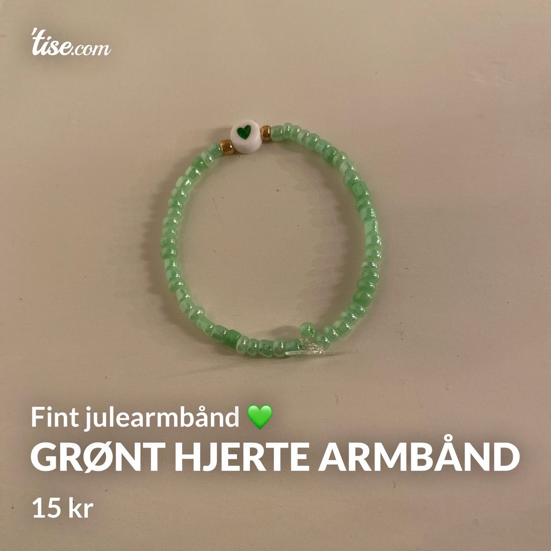 Grønt hjerte armbånd