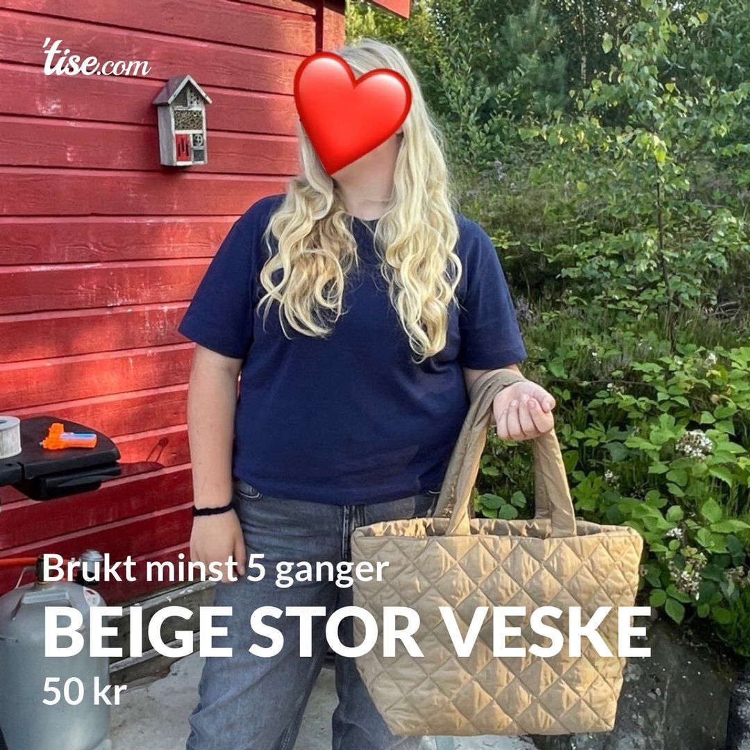 Beige stor veske