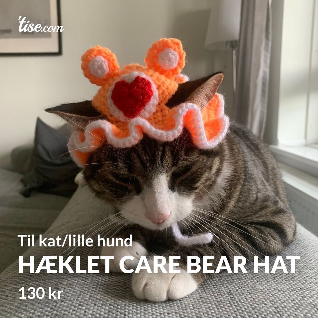 Hæklet care bear hat