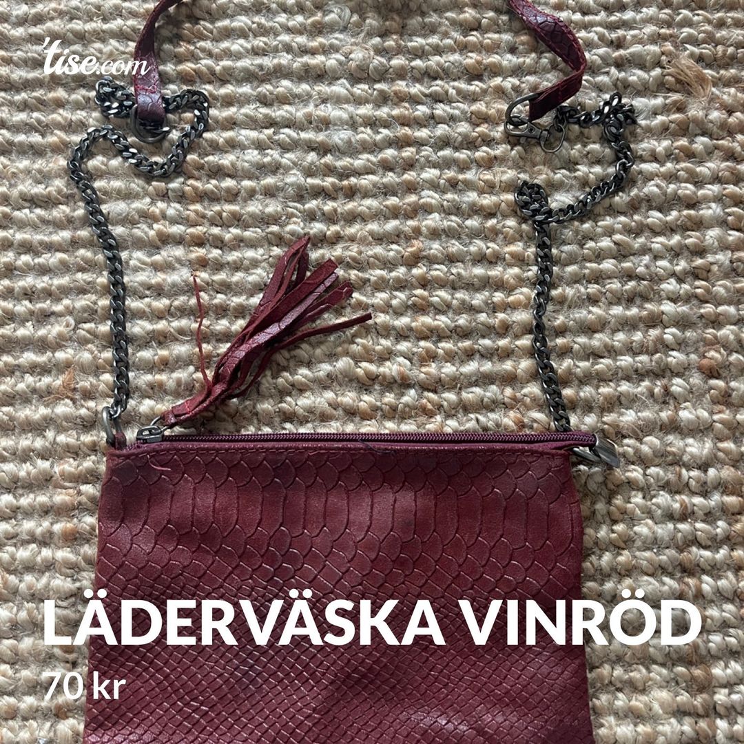 Läderväska vinröd