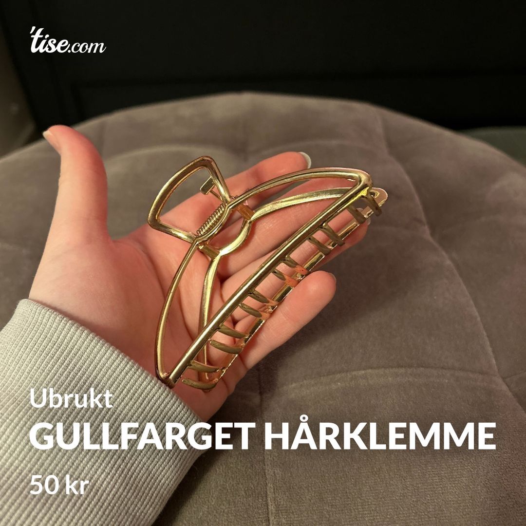 Gullfarget hårklemme