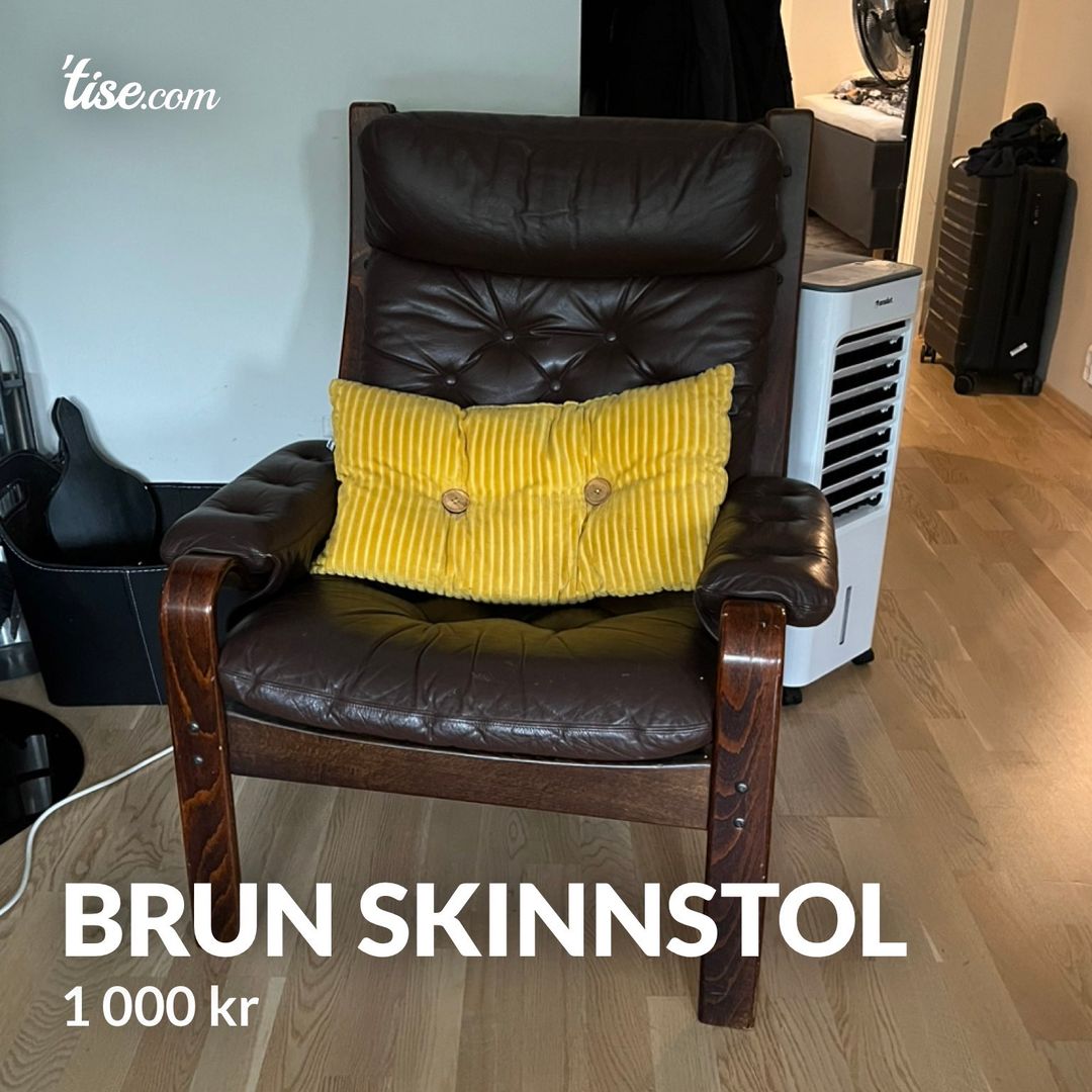 Brun skinnstol