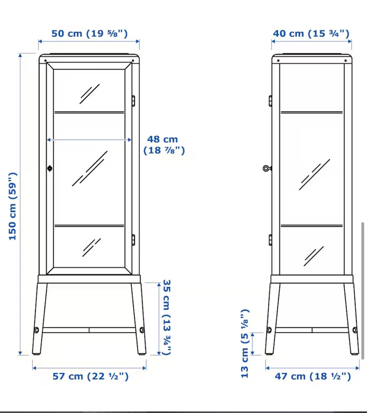 Ikea vitrine skab