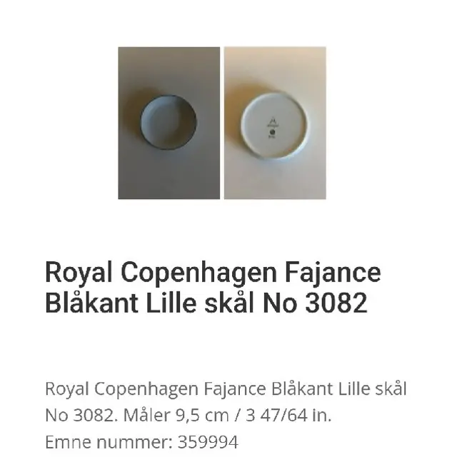 Royal Copenhagen skål