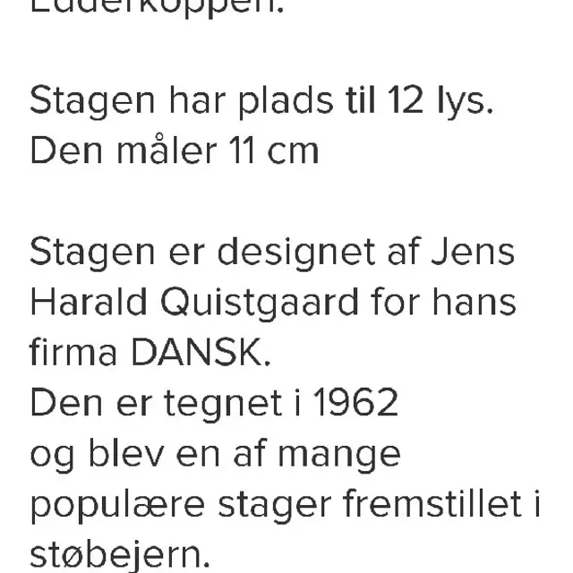 JH Quistgaard lysestage