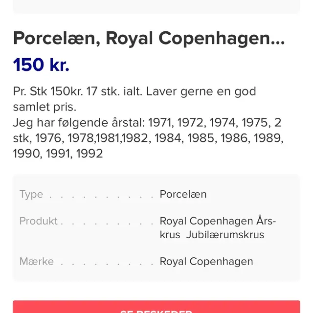 Royal Copenhagen kop