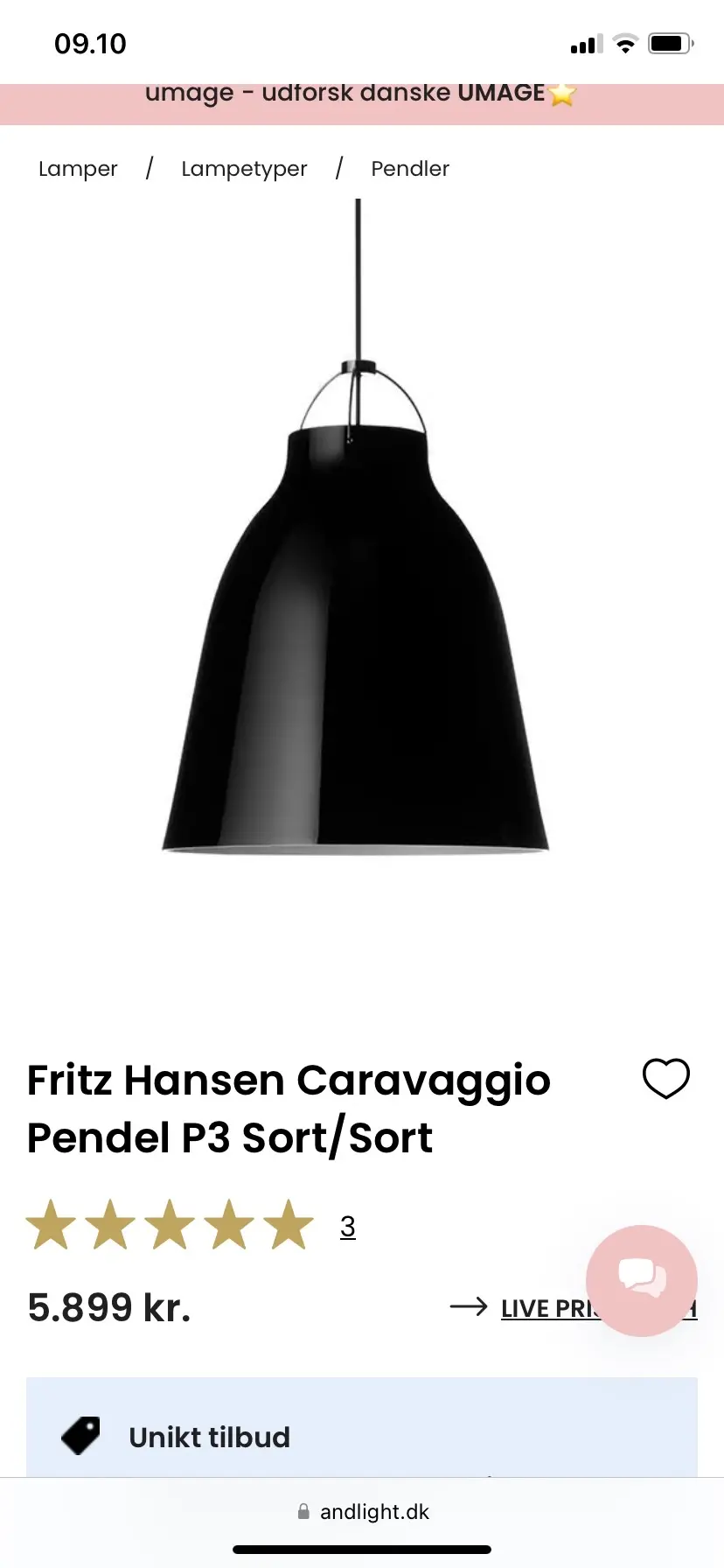 Fritz Hansen loftslampe