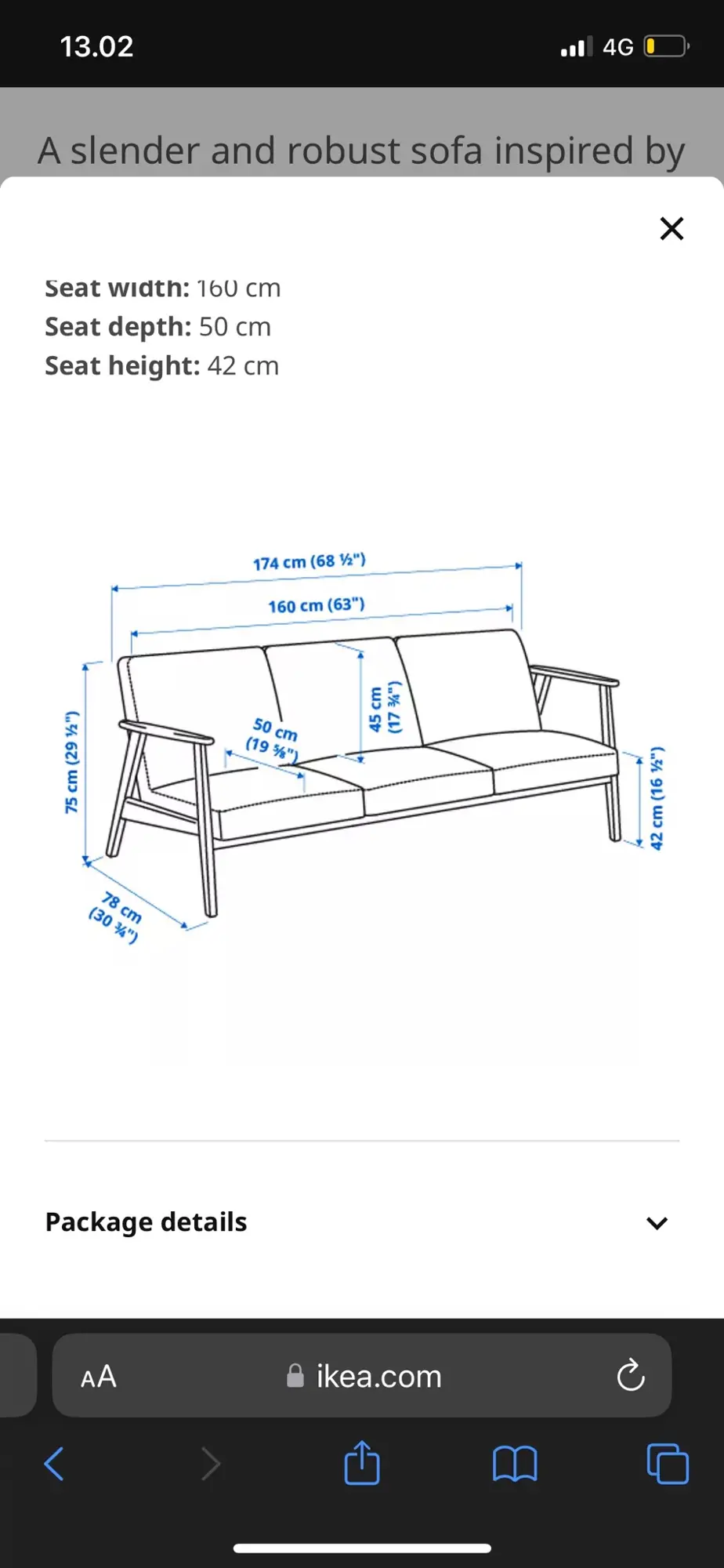 Ikea 3-personers sofa