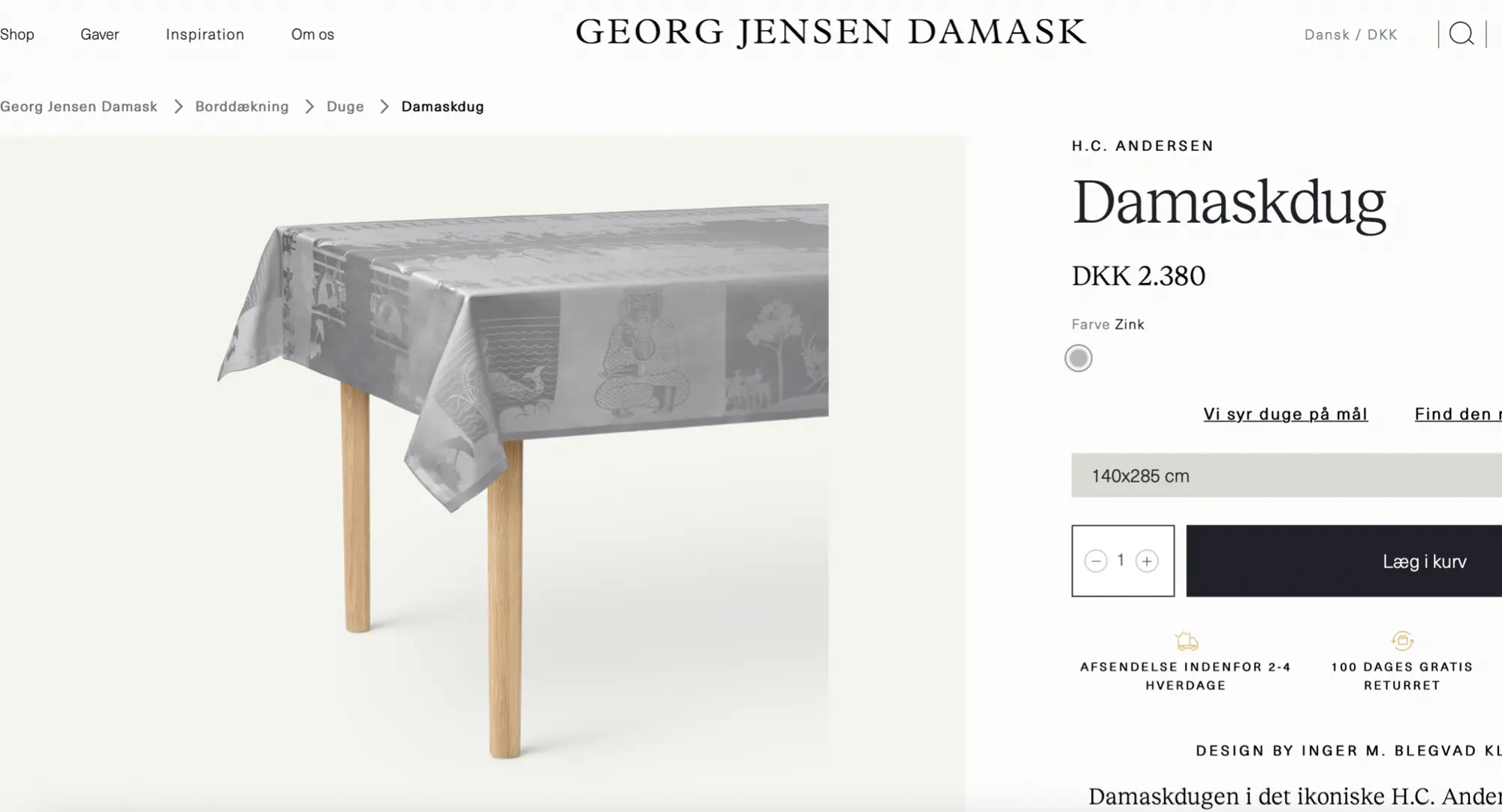 Georg Jensen Damask dug