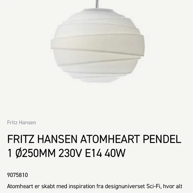 Fritz Hansen loftslampe