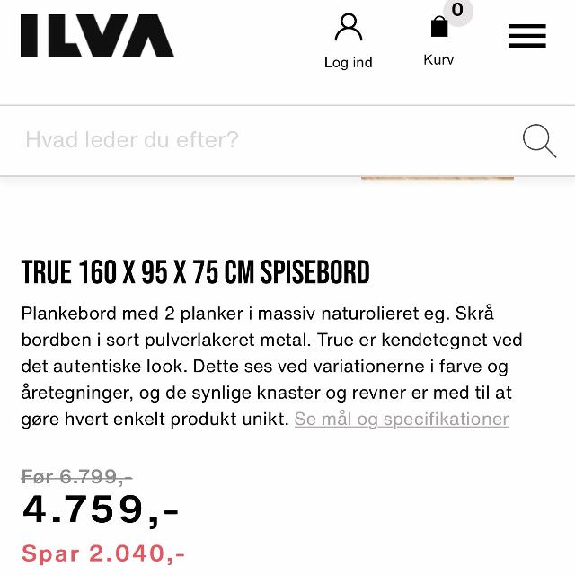 Ilva spisebord