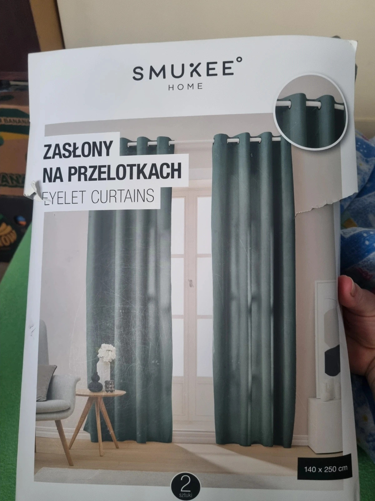 Zasłony na przelotkach 2szt 140x250cm