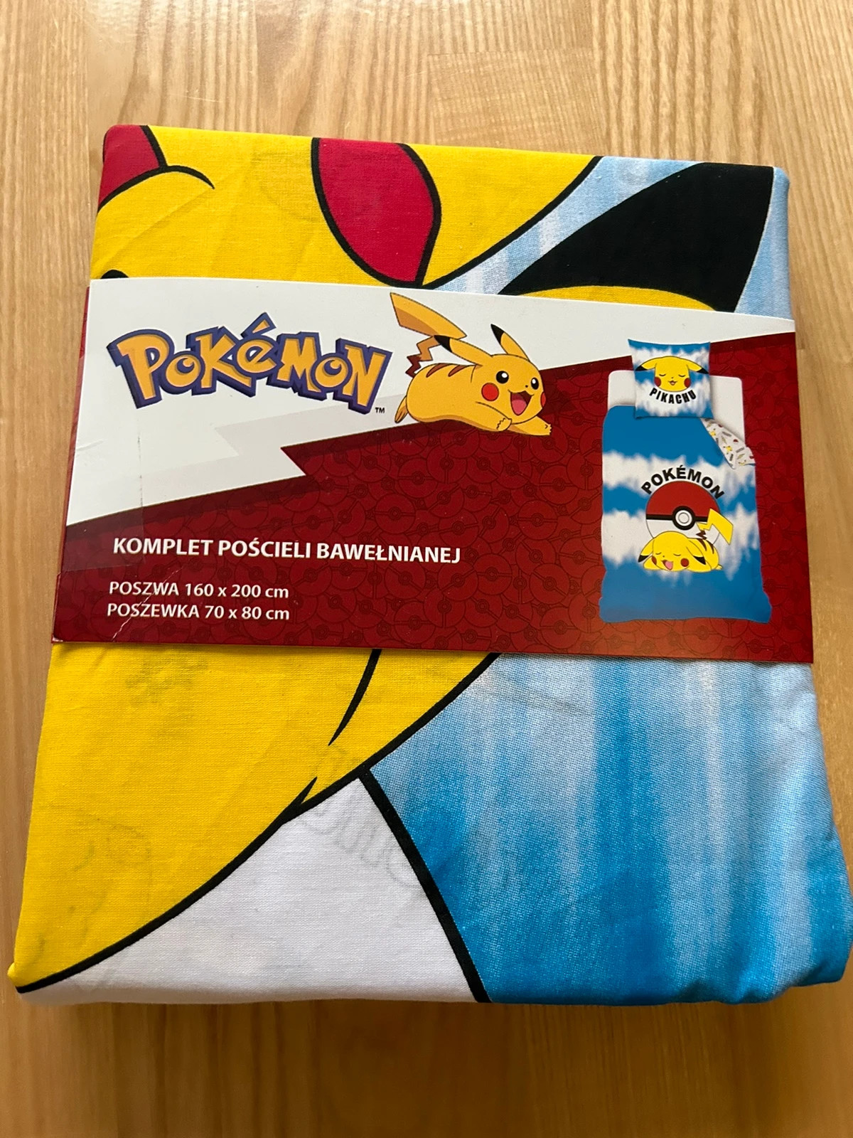 Komplet pościeli bawełnianej Pokémon Pikachu 160x200