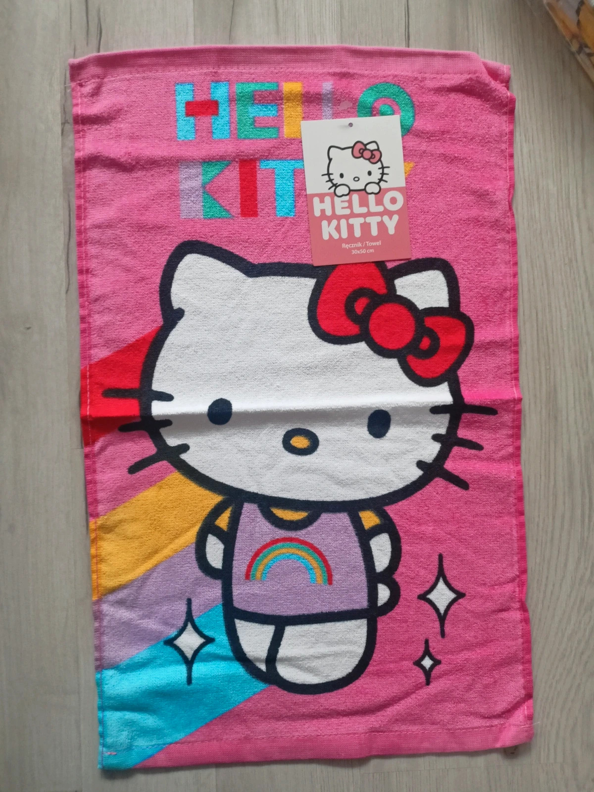 Ręcznik 30x50 Hello Kitty idealny do przedszkola