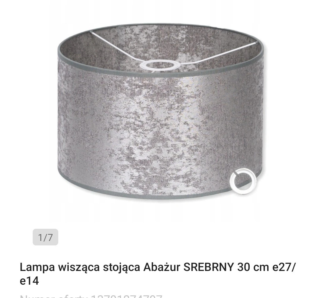 Abażur srebrny