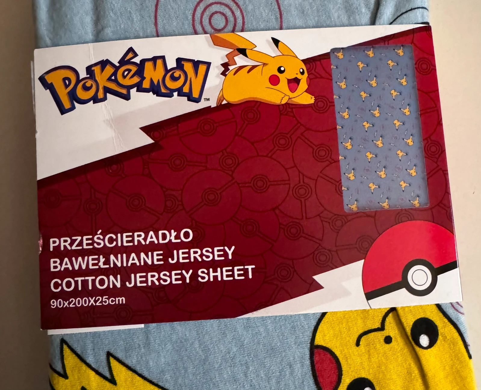 Prześcieradło z gumką Pokemon 90x 200x 25 cm