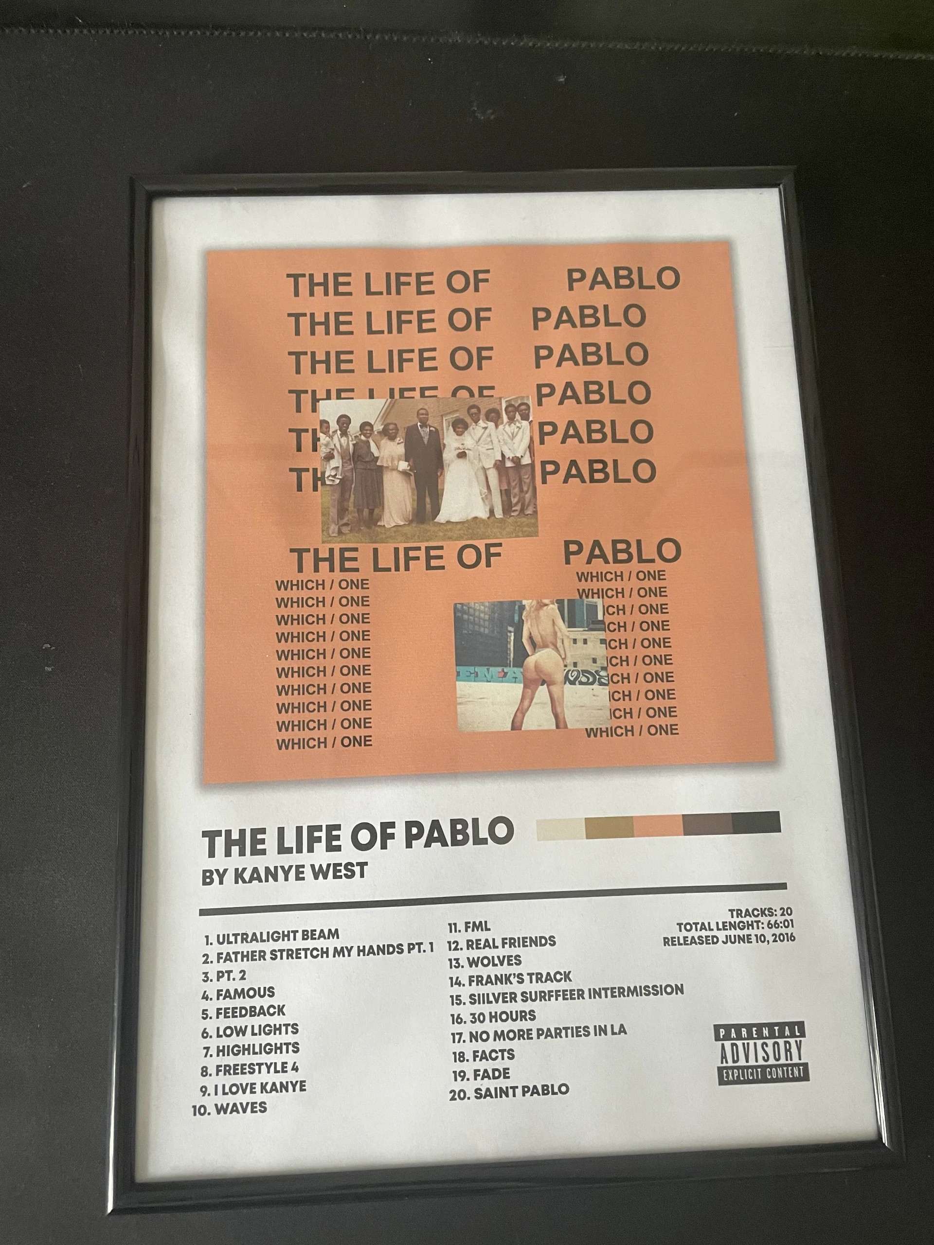 Ramka, plakat Kanye West The Life of Pablo