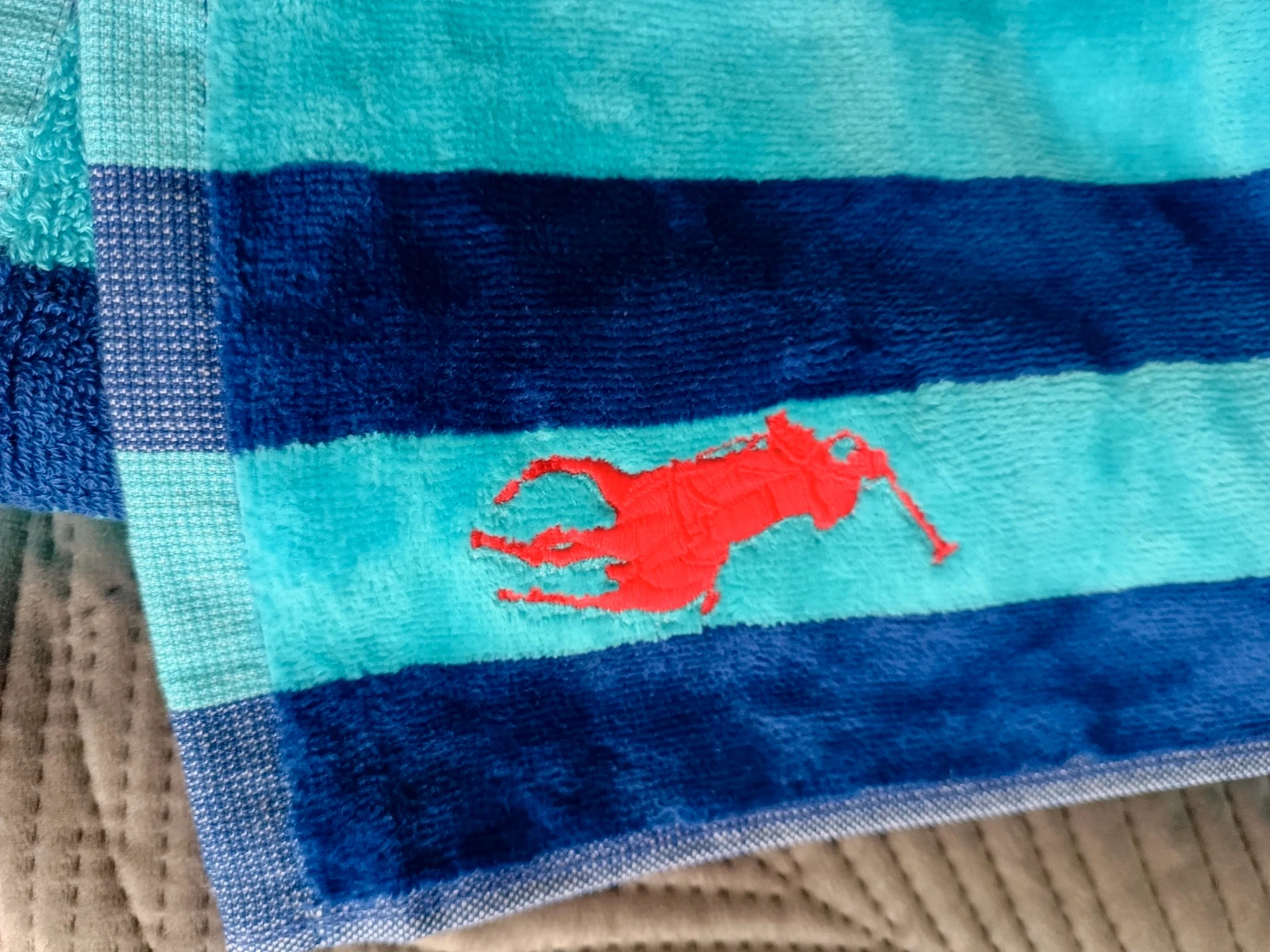 Niebieski ręcznik plażowy Polo Ralph Lauren