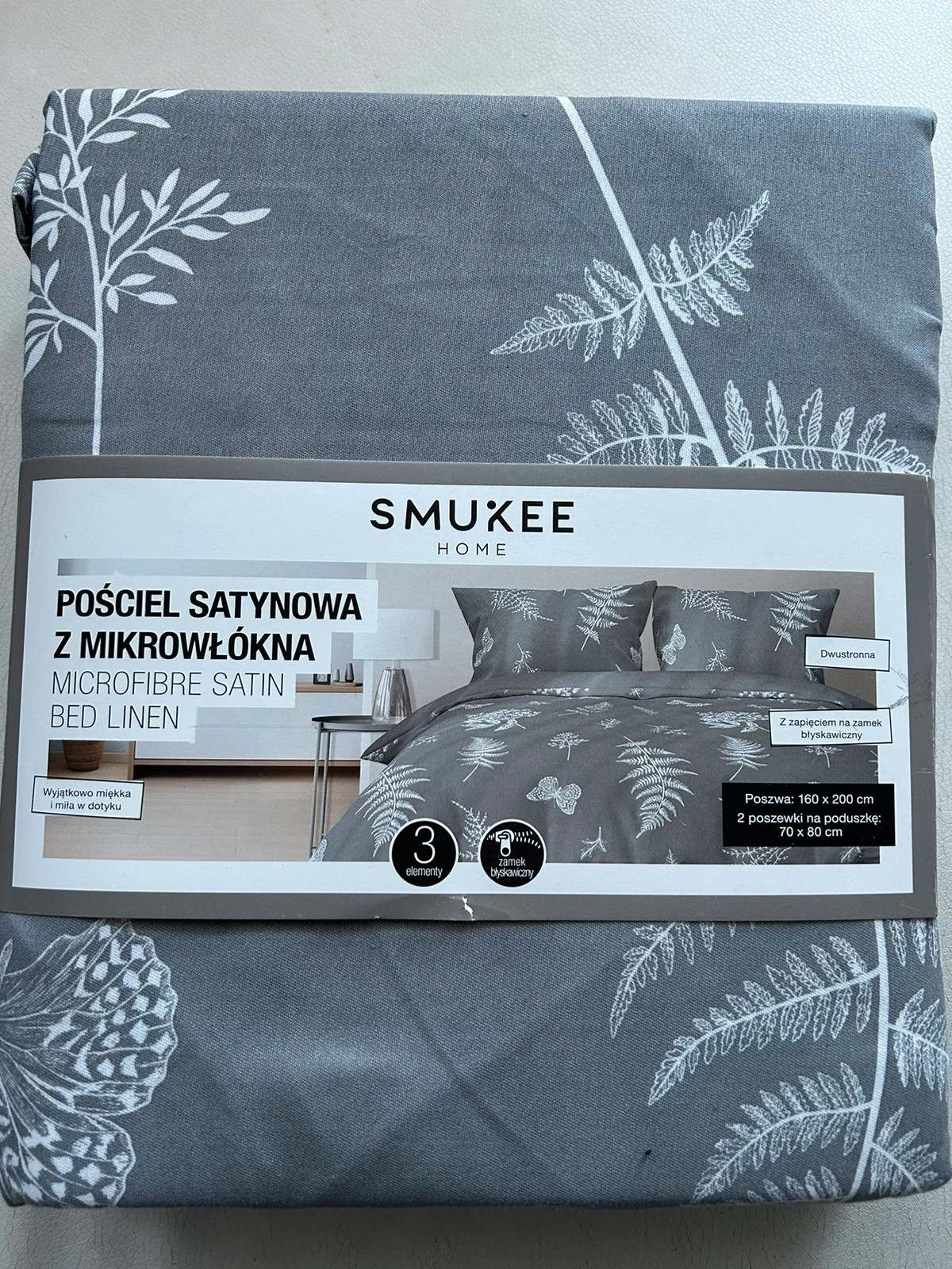 Komplet pościeli satynowej z mikrowłókna 160x200