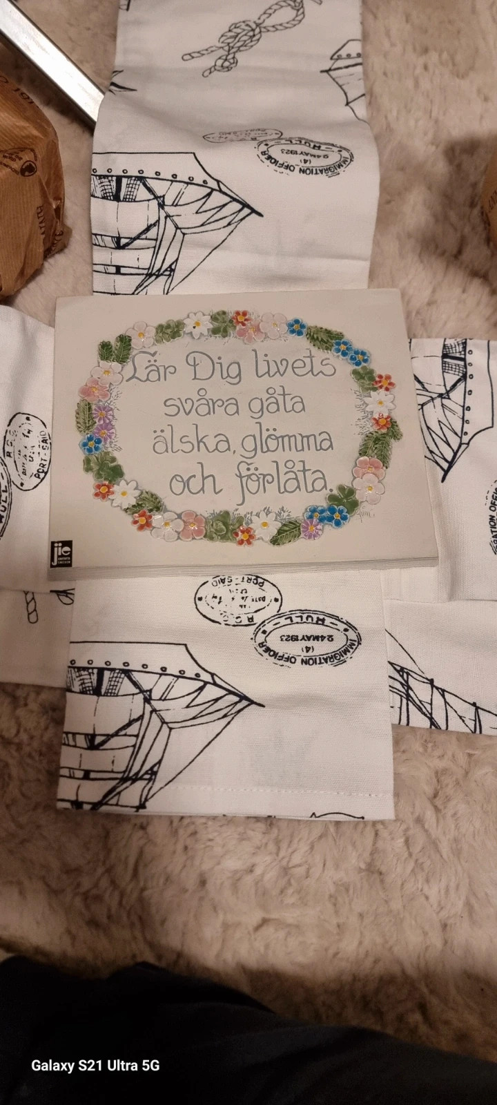 Gantofta kakel med text