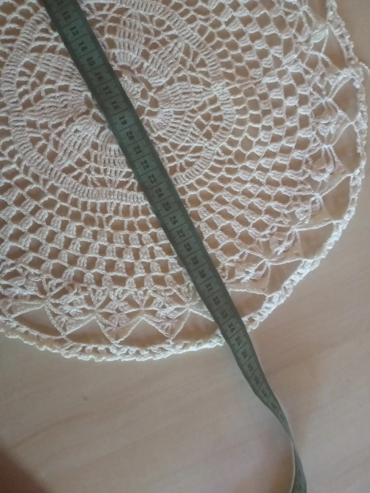 Serwetka biała szydełko kordonem 35cm handmade