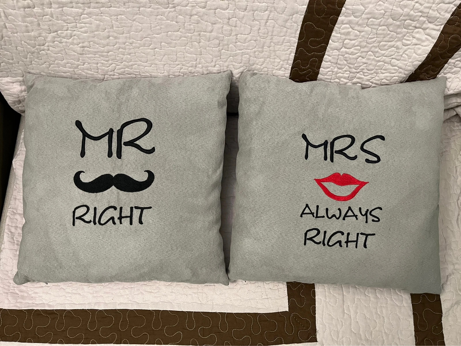 Poduszki dla pary Mr Right Mrs Always Right