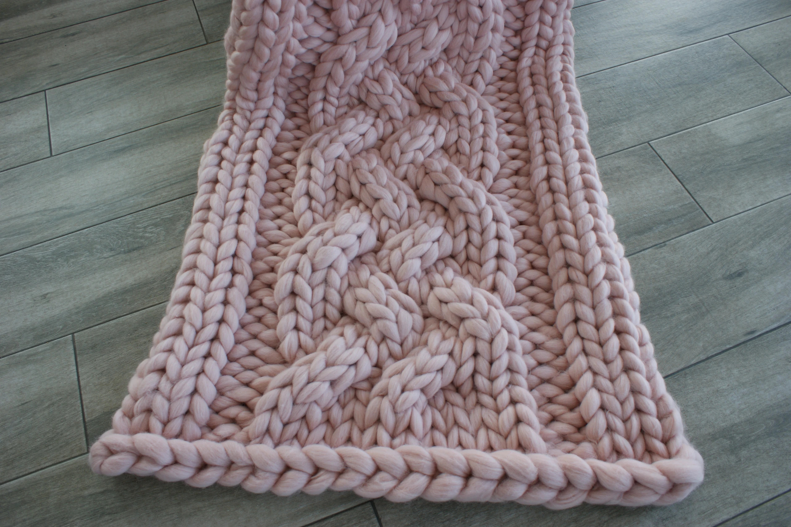 Okazja!! Koc gruby ciepły z polskiej wełny czesankowej Merino wool chunky knit