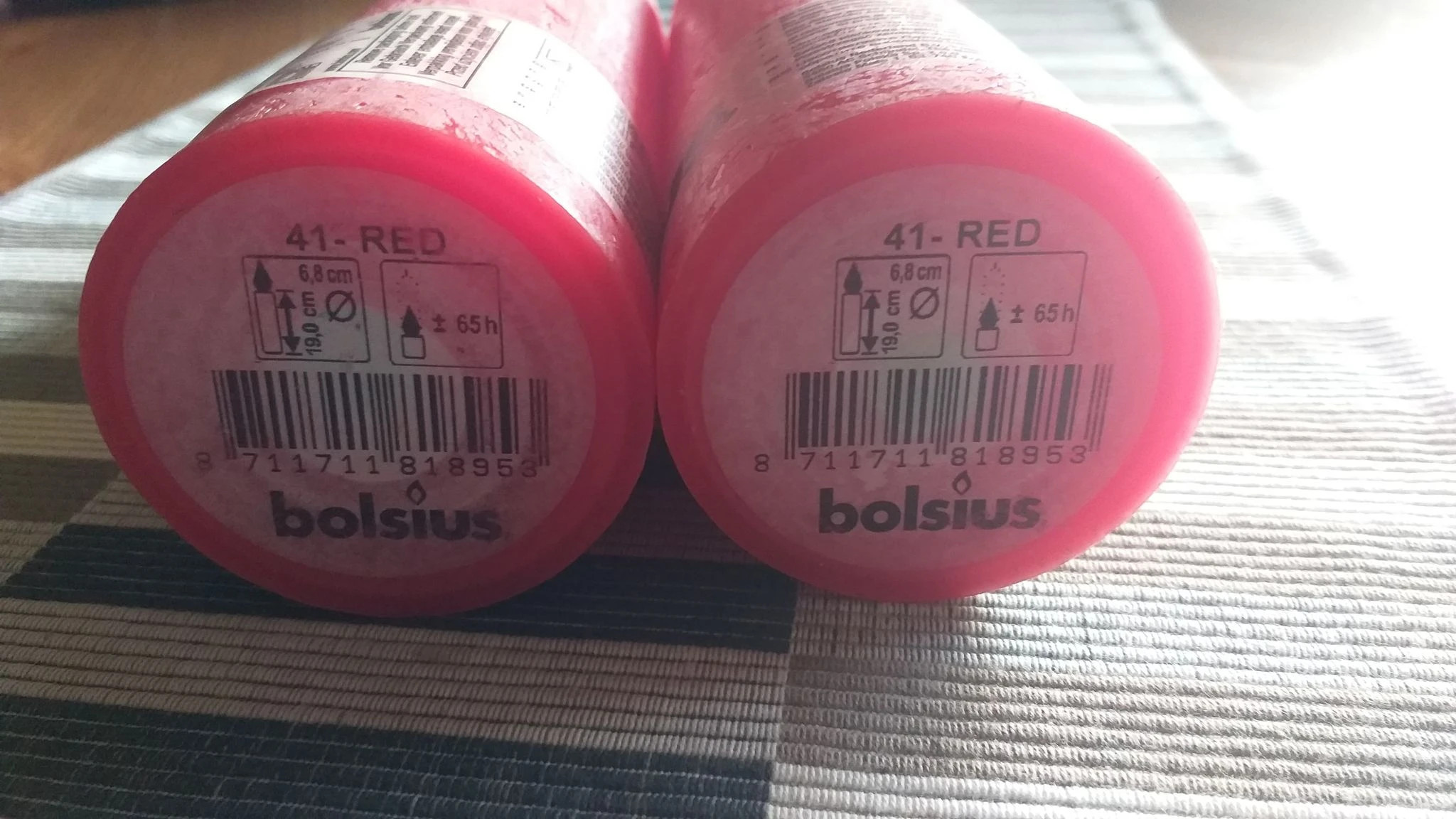 Bolsius Rustic candle świeca pieńkowa czerwona dekoracja/wianek/wieniec adwent Boże Narodzenie