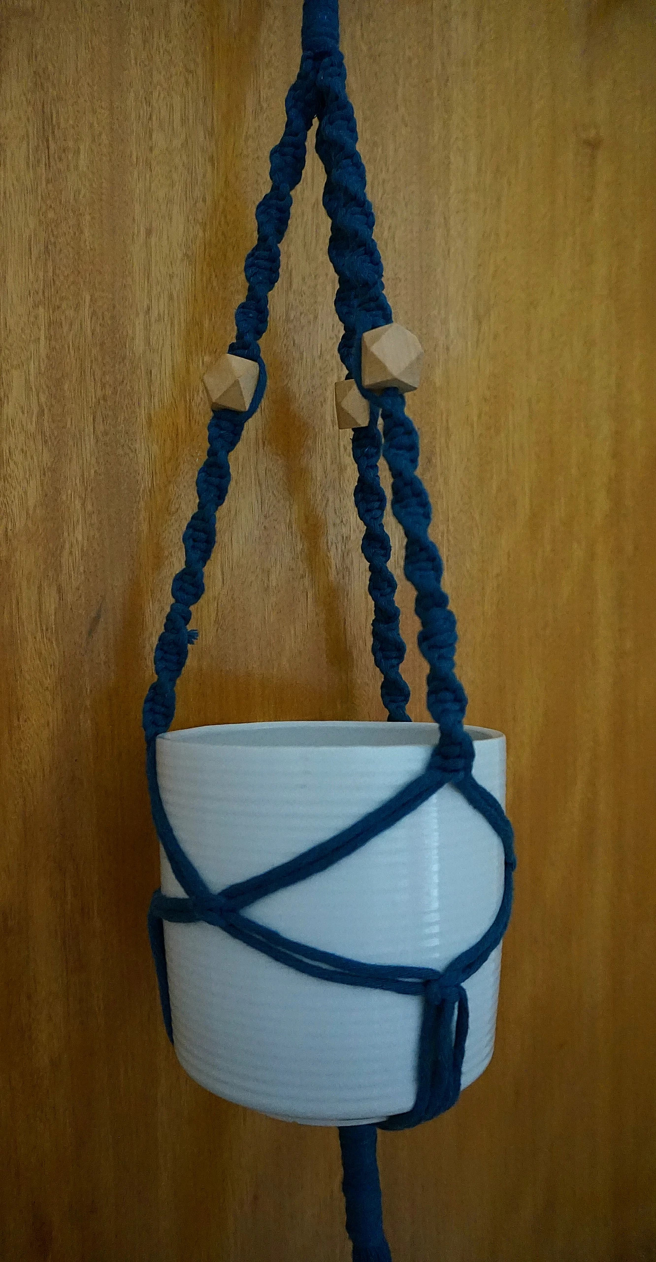 Plant hanger macrame handmade - dark torquoise