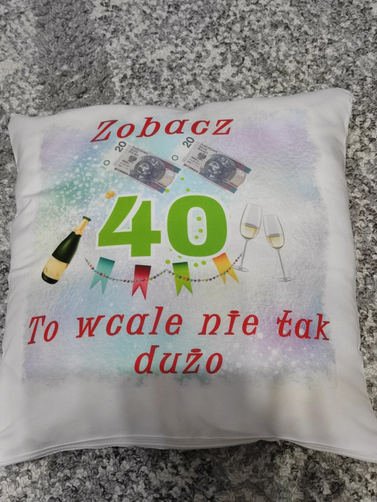 40 urodziny poduszka