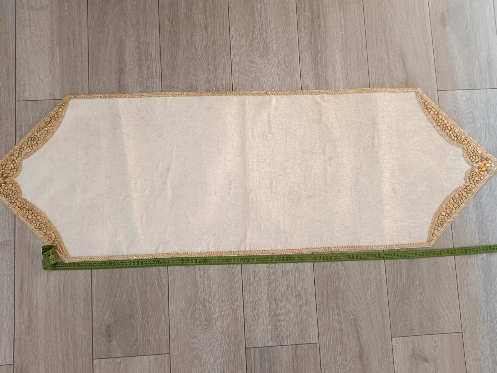 Beige velvet table linen 150*45