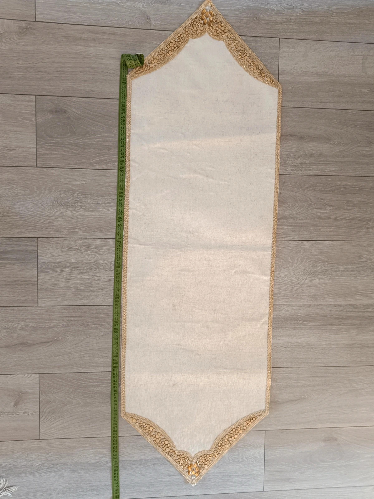 Beige velvet table linen 150*45